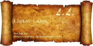 Liptai Lajos névjegykártya